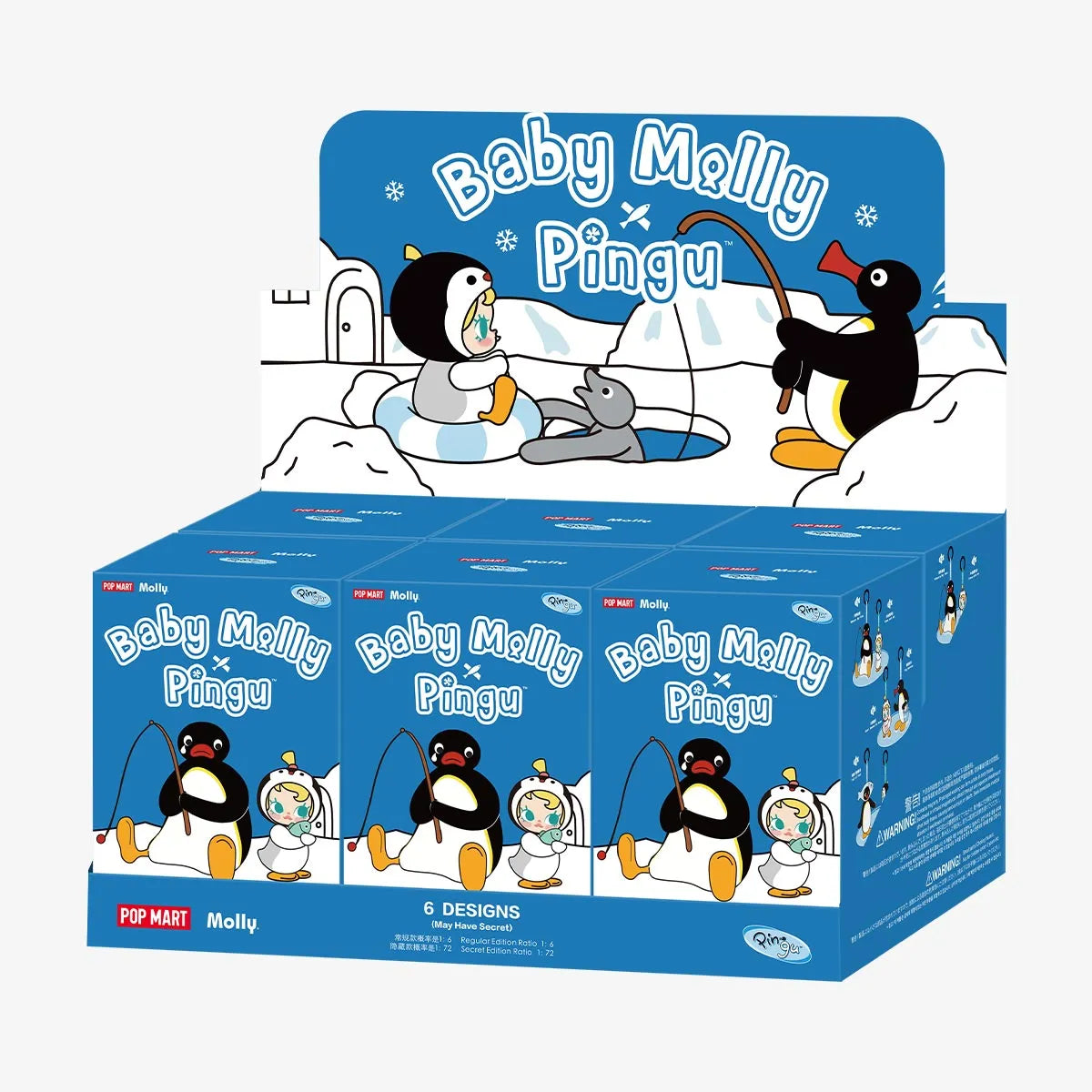 POP MART Baby Molly × Pingu Happy Fishing Series-Vinyl Plush Pendant Blind Box 快樂垂釣系列