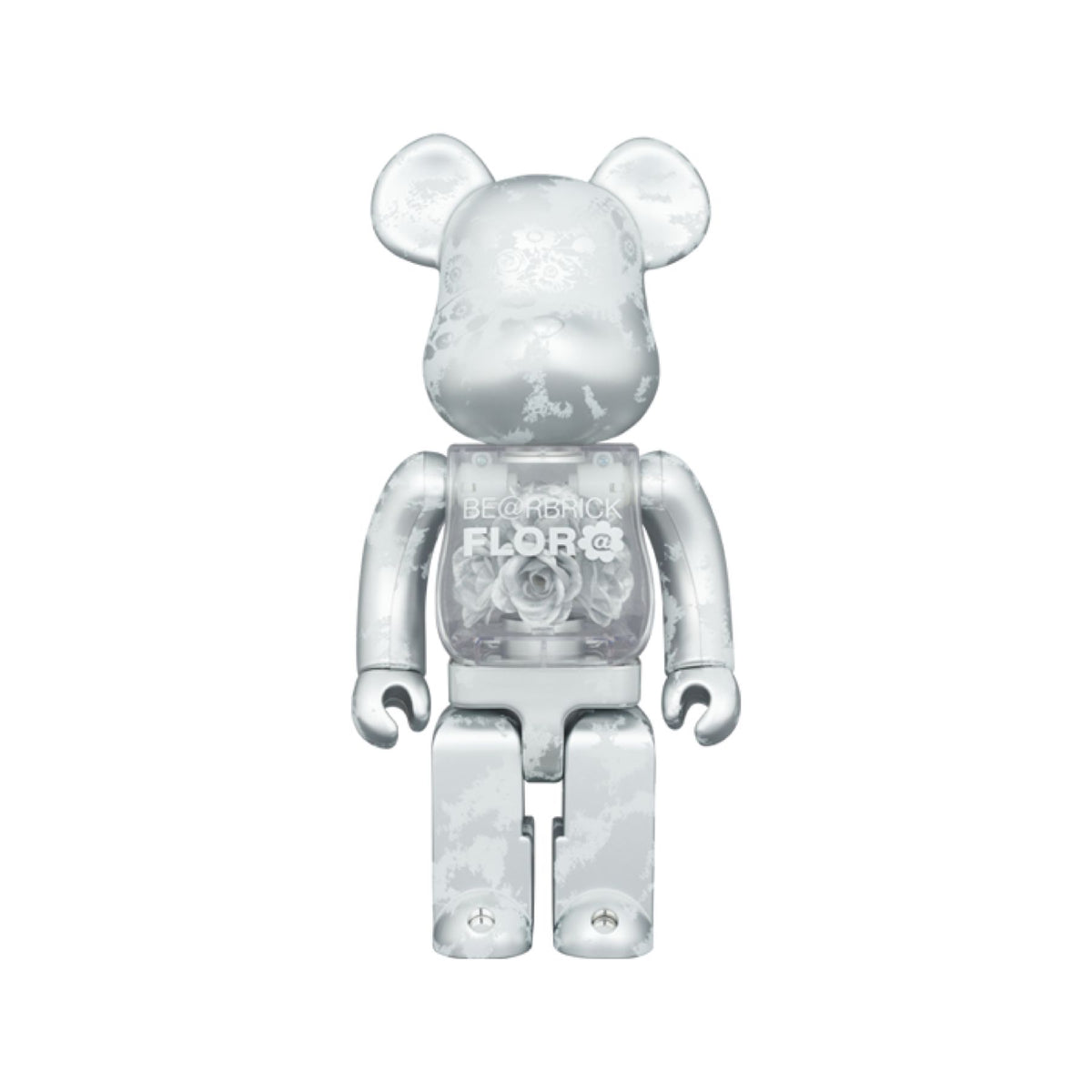 400% Be@rbrick Flor@ Silver