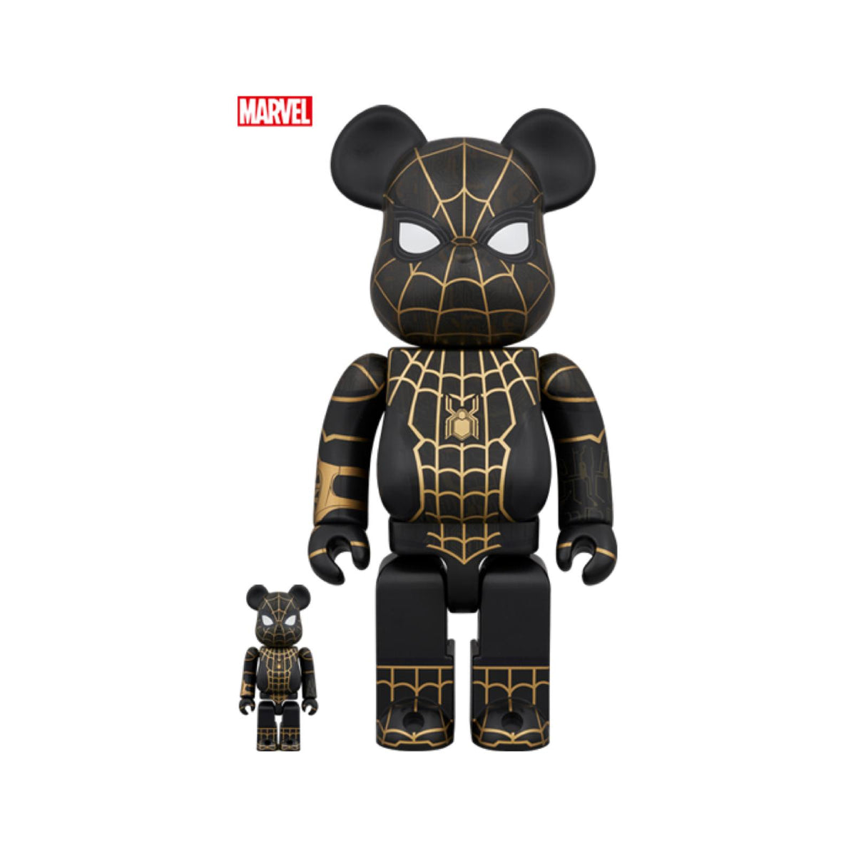 100% & 400% BE@RBRICK SPIDER-MAN BLACK & GOLD SUIT