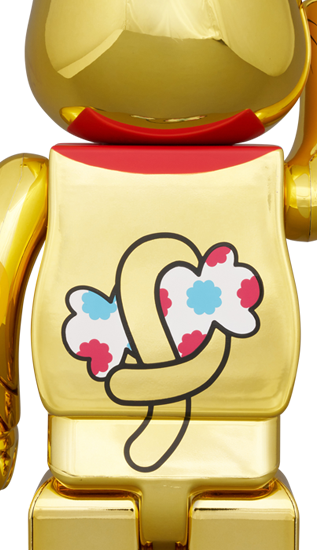 100％ & 400％ BE@RBRICK 招き猫 ペコちゃん 金運 ダブル小判 金メッキ