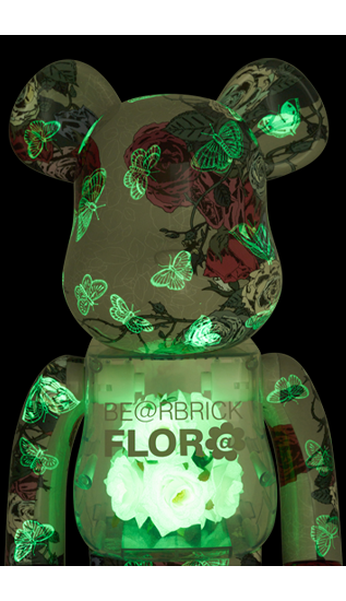 400％ BE@RBRICK FLOR@ GLOW IN THE DARK