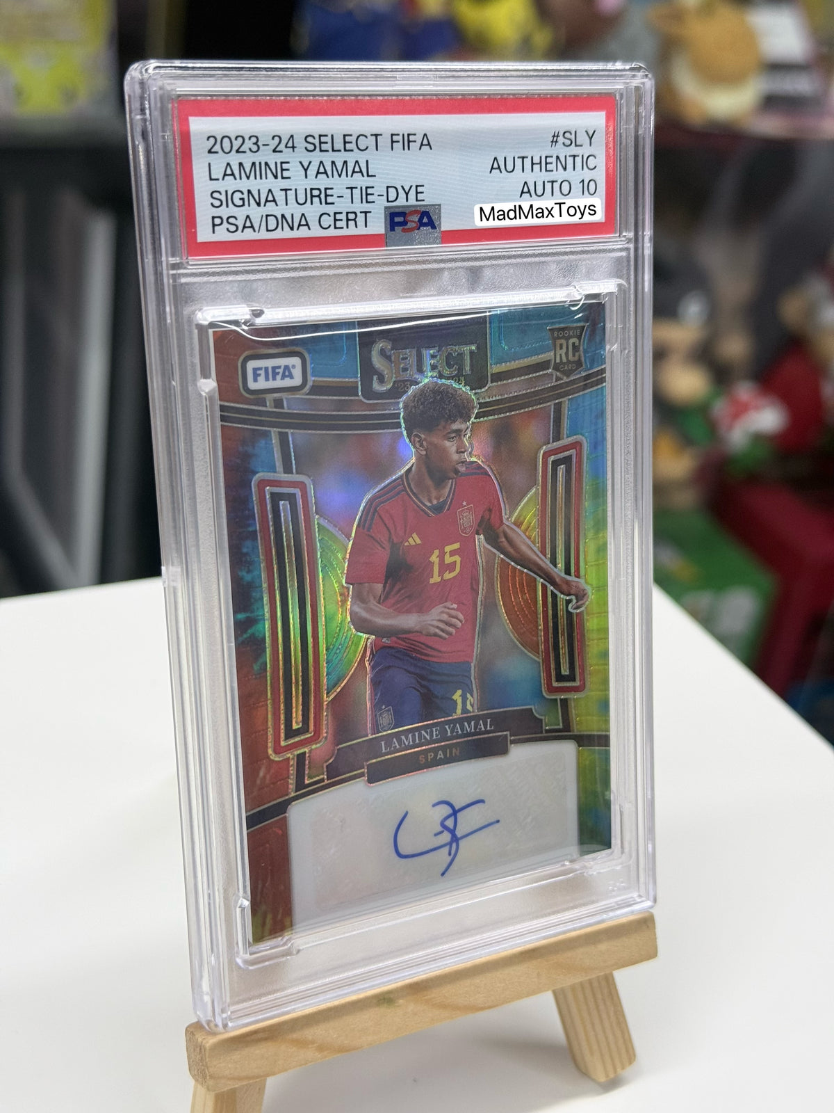 PSA AUTO 10 2023-24 PANINI SELECT FIFA SIGNATURES #SLY LAMINE YAMAL SIGNATURE-TIE-DYE RC (XX/25)