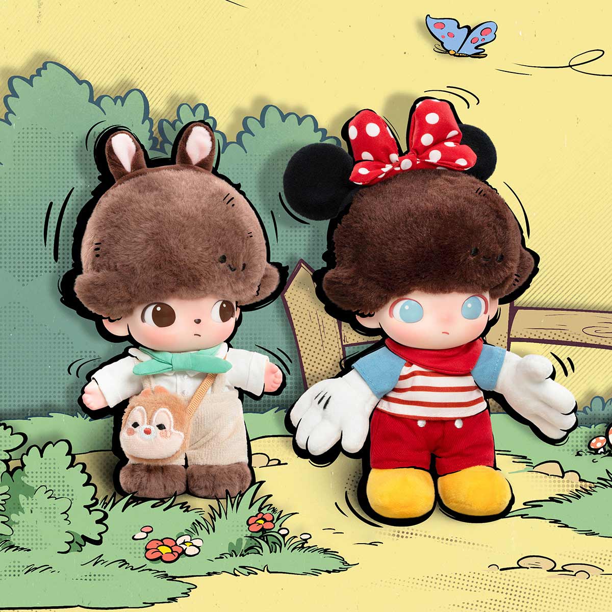 POP MART DIMOO WORLD × 迪士尼系列-搪膠毛絨鑰匙圈盲盒 DISNEY Series-Vinyl Plush Keychain Blind Box