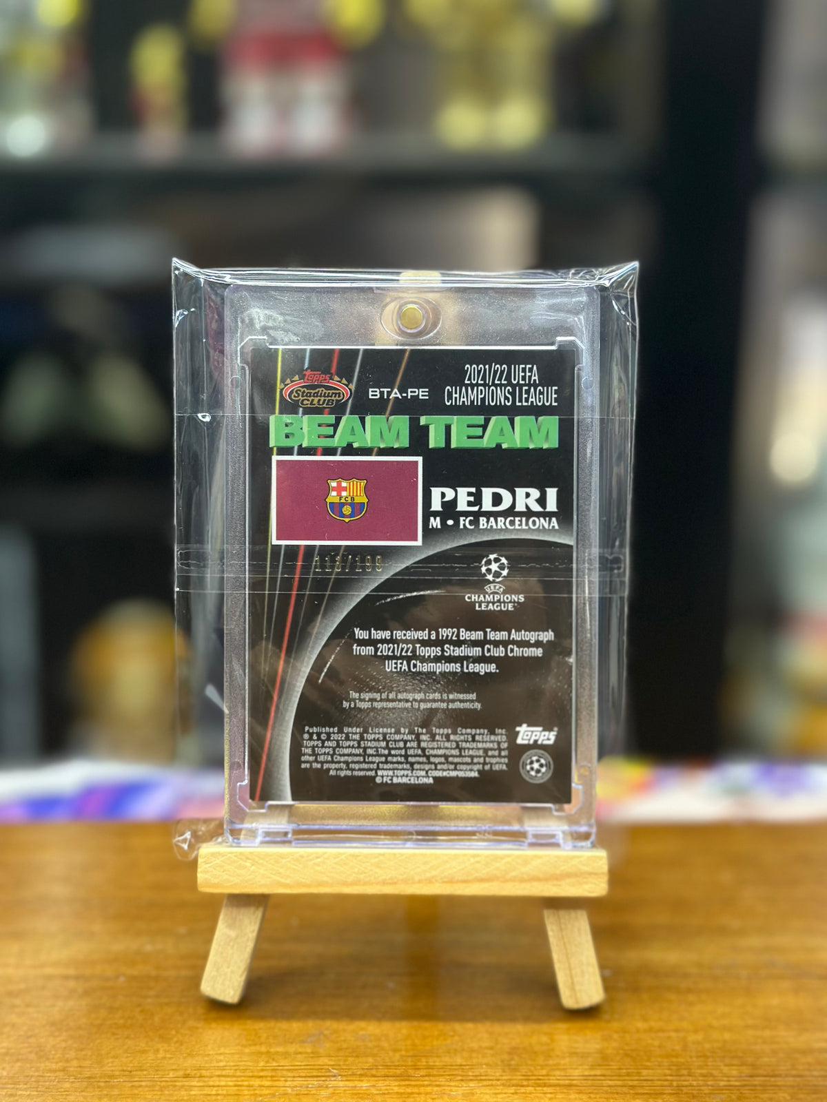 Topps Stadium Club  BEAM TEAM Autograph PEDRI M· FC BARCELONA 2021/22 UEFA 113/199