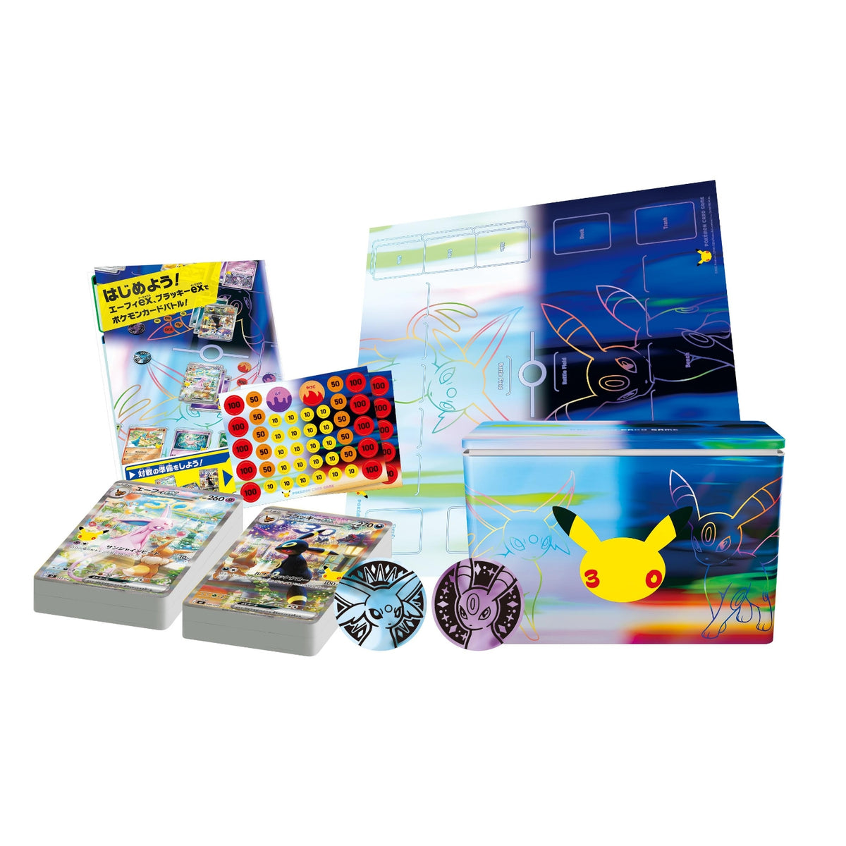 [m6a] Pokemon 30th CELEBRATION 頂級牌組組合 太陽伊布・月亮伊布 日版