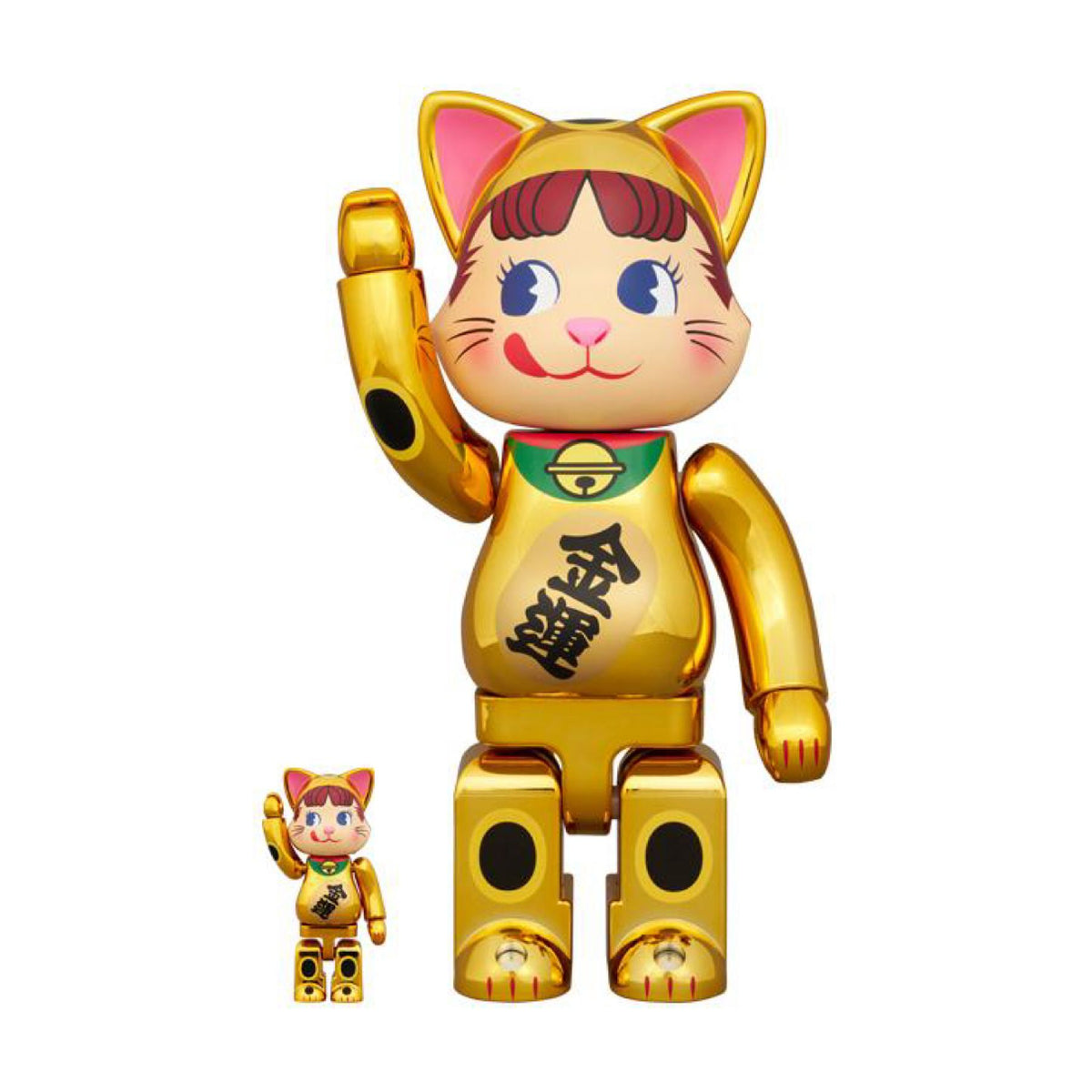 100％ & 400％ NY@BRICK 招き猫 ペコちゃん 金メッキ