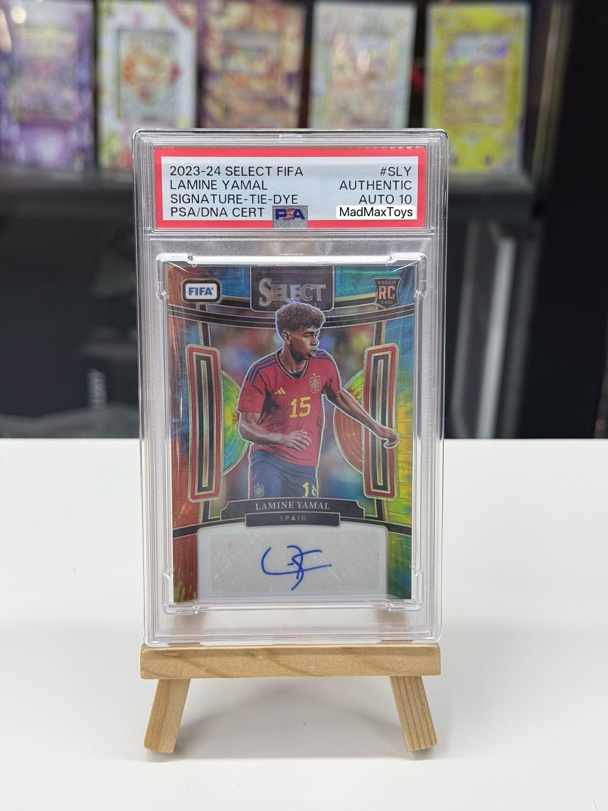 PSA AUTO 10 2023-24 PANINI SELECT FIFA SIGNATURES #SLY LAMINE YAMAL SIGNATURE-TIE-DYE RC (XX/25)
