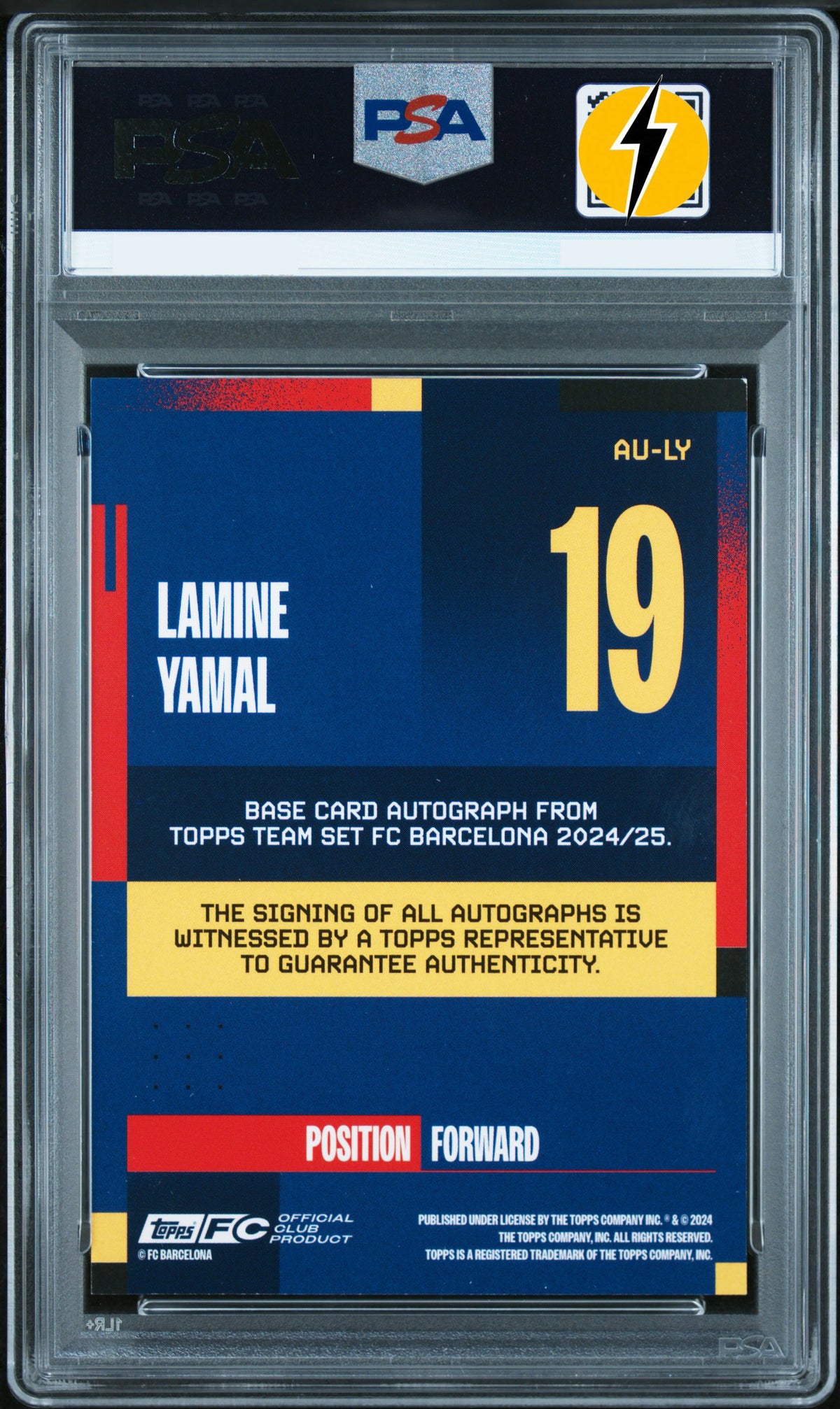PSA 8 AUTO 10 2024-25 TOPPS FC BARCELONA TEAM SET AUTOGRAPHS #AULY LAMINE YAMAL AUTOGRAPH-PINK