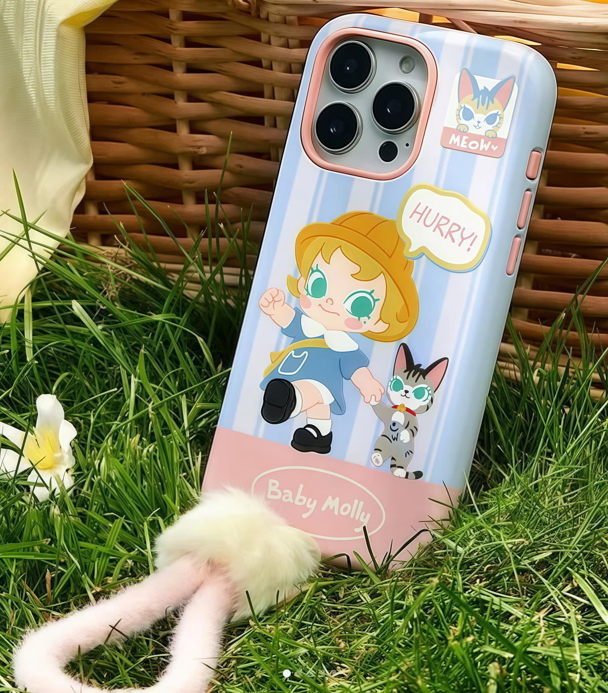 POP MART Baby Molly喵趣橫生系列-手機殼iPhone 16 Pro Max Baby Molly & Baby Tabby Series-Phone Case for iPhone 16 Pro Max