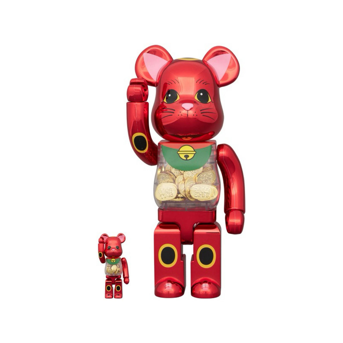 100％ & 400％ BE@RBRICK 招き猫 小判 千万両 梅金メッキ