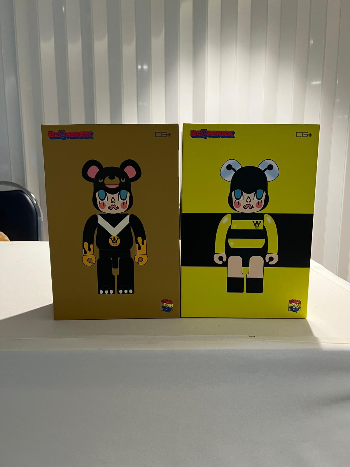 Set of 2pcs 100% & 400 % BE@RBRICK X KENNYWORK MOLLY BEE &  BEAR