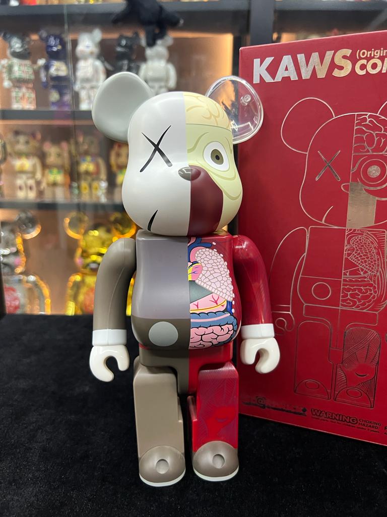 Set of 3 pcs 400% Be@rbrick x Kaws Original Fake (Black / Grey / brown) 黑/灰/紅 半解